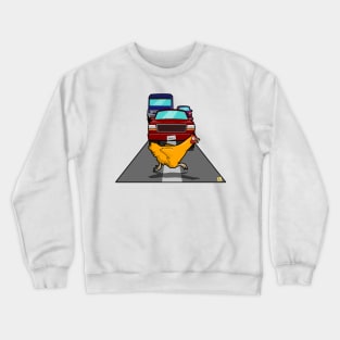 Why did the hen cross the road? Crewneck Sweatshirt